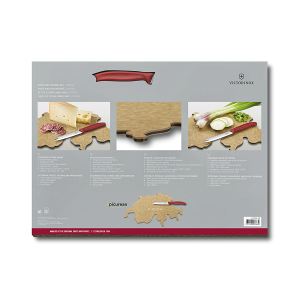 Набор Victorinox Swiss Map: нож для овощей и сыра 11 см + разделочная доска Epicurean Набор Victorinox Swiss Map: нож для овощей и сыра 11 см + разделочная доска Epicurean