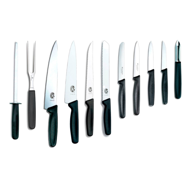 Набор Victorinox кухонный, 11 предметов, в подставке, черный Набор Victorinox кухонный, 11 предметов, в подставке, черный