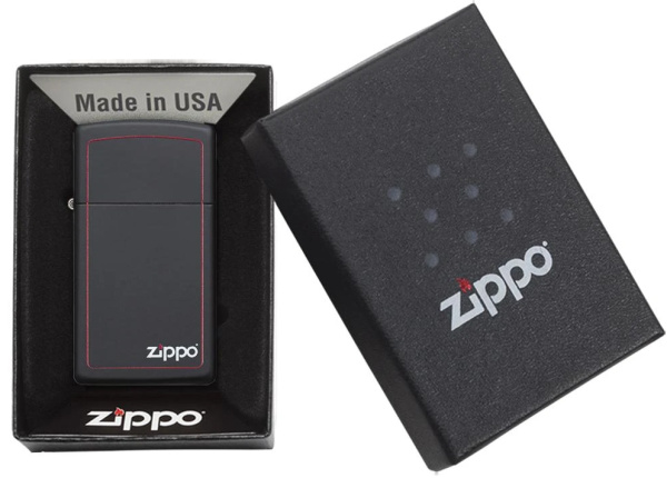 Зажигалка ZIPPO Slim® с покрытием Black Matte 1618ZB Зажигалка ZIPPO Slim® с покрытием Black Matte 1618ZB