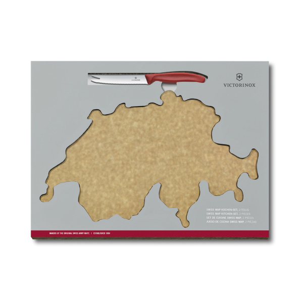 Набор Victorinox Swiss Map: нож для овощей и сыра 11 см + разделочная доска Epicurean Набор Victorinox Swiss Map: нож для овощей и сыра 11 см + разделочная доска Epicurean